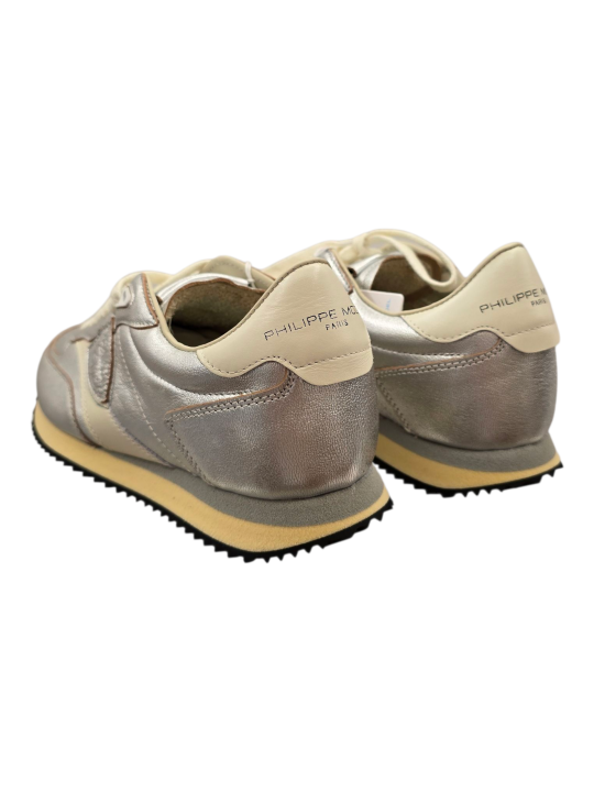 BASKETS BLVILLE MEATL ARGENT BVLD M002 PHILIPPE MODEL FEMME Strasbourg boutique baskets mode shoes arr