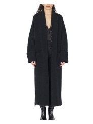 MANTEAU YACK NOIR DOUBLE FENTE BOUTONS ISABEL BENENATO FEMME DK23 F25 01 FASHION MODE DESIGNER CREATEUR STRASBOURG a