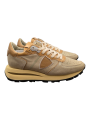 BASKETS TROPEZ HAUTE CUIR METAL DABLE CUIR CAMEL TKLD MD02 Philippe Model baskets Femme boutique Strasbourg shoes profil