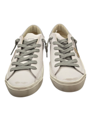 SNEAKERS PARIS CUIR BLANC SPOILER ARGENT LOGO GOLD PRLD VM04 PHILIPPE MODEL FEMMe boutique Strasbourg baskets shoes women lacets