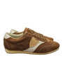 BASKETS PLANCHE DAIM TRESSE TABAC CUIR BLANC CRAQUELE PHILIPPE MODEL FEMME PNLD DT10 FASHION MODE STRASBOURG BOUTIQUE sneakers b