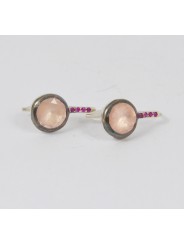 BOUCLES D’OREILLES BEENU 2 QUARTZ ROSE 8 RUBIS BO S ST DIA PQTZ RU ROSA MARIA BIjoux boutique Strasbourg jewelery earrings 宝石