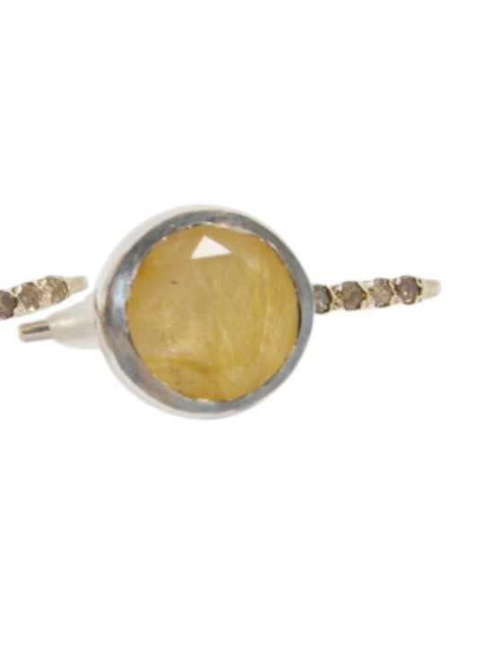 BOUCLES D’OREILLES BERIL 2 QUARTZ RUTILE DORE DIAMANTS COGNAC BO S ST DIA GLD RQTZ CO boutique Strasbourg earrings Rosa Maria