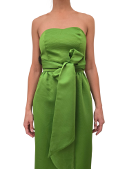 ROBE VERTE BUSTIER PORTE FEUILLE JUROR SATIN SG23 ESSENTIEL ANTWERP FEMME FASHION MODE DESIGNER CREATEUR STRASBOURG bustier