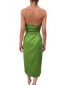 ROBE VERTE BUSTIER PORTE FEUILLE JUROR SATIN SG23 ESSENTIEL ANTWERP FEMME FASHION MODE DESIGNER CREATEUR STRASBOURG dos