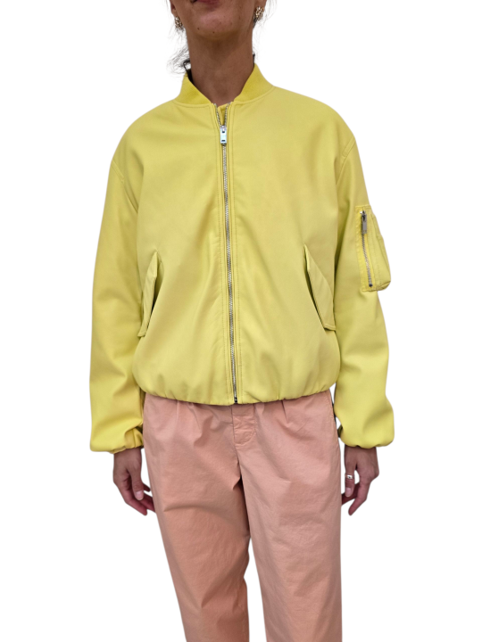 BOMBERS CUIR SIMILI JAUNE JUG LS32 ESSENTIEL ANTWERP FEMME boutique Strasbourg blouson mode fashion store online
