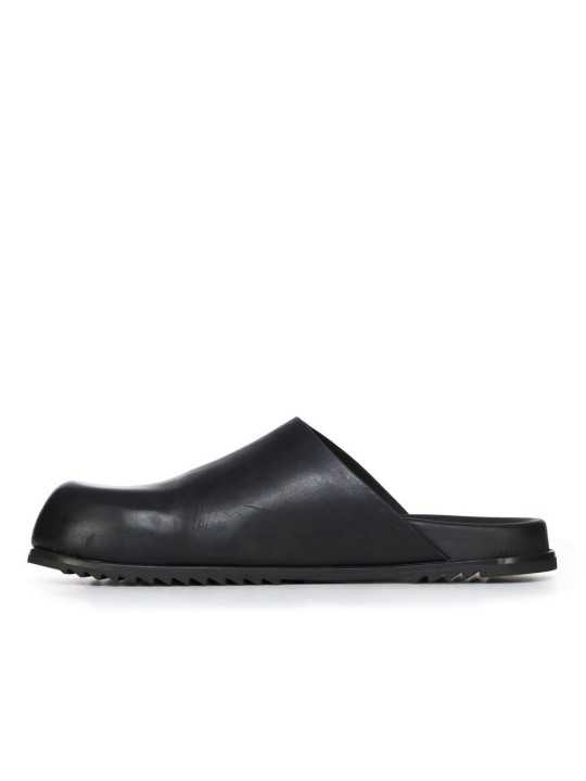 MULES CUIR NOIR GRANOLA RICK OWENS HOMME RU01F 2809 LGE 09 DESIGNER AVANT-GARDE CREATEUR STRASBOURG shoes pro
