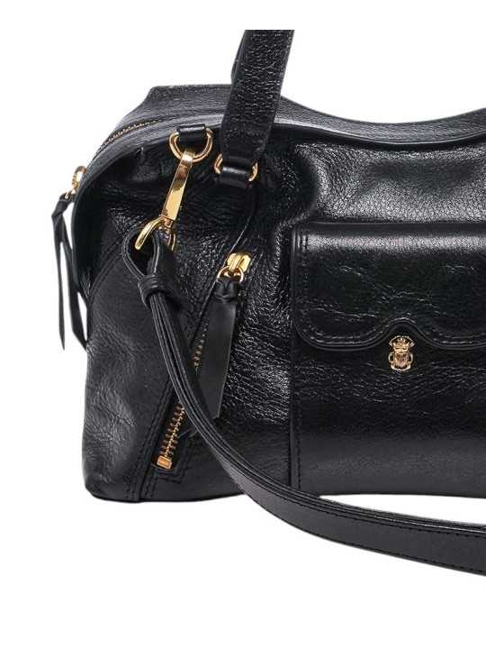 SAC INCURVE POCHE ZIP MINI JUNO NOIR 4376 CLARIS VIROT femme bag Strasbourg luxe créateur design bagagerie poche zip