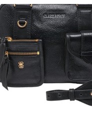 SAC DOUBLE RICHIE CUIR NOIR 4338 CLARIS VIROT femme bag Strasbourg luxe créateur design bagagerie scarabée