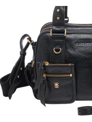 SAC DOUBLE RICHIE CUIR NOIR 4338 CLARIS VIROT femme bag Strasbourg luxe créateur design bagagerie 2poches