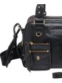 SAC DOUBLE RICHIE CUIR NOIR 4338 CLARIS VIROT femme bag Strasbourg luxe créateur design bagagerie 2poches