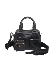 SAC DOUBLE RICHIE CUIR NOIR 4338 CLARIS VIROT femme bag Strasbourg luxe créateur design bagagerie