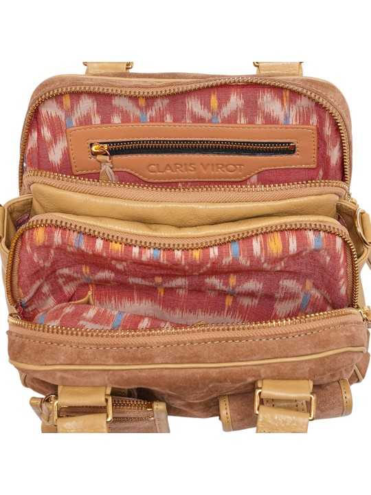 SAC DOUBLE RICHIE CUIR OFF WHITE GOLD 4335 CLARIS VIROT femme bag Strasbourg luxe créateur design bagagerie int