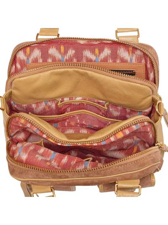SAC DOUBLE RICHIE CUIR OFF WHITE GOLD 4335 CLARIS VIROT femme bag Strasbourg luxe créateur design bagagerie int2