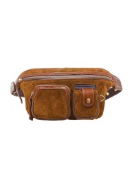 SAC BANANE ROMEO CUIR SUEDE TABAC 4323 CLARIS VIROT femme bag Strasbourg luxe créateur design bagagerie