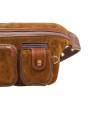 SAC BANANE ROMEO CUIR SUEDE TABAC 4323 CLARIS VIROT femme bag Strasbourg luxe créateur design bagagerie poche anneau