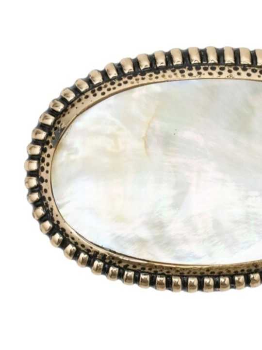 BABY BOUCLE CEINTURE DALLAS OR ET NACRE 3880 CLARIS VIROT FEMME belt Strasbourg luxe créateur design bagagerie zoom