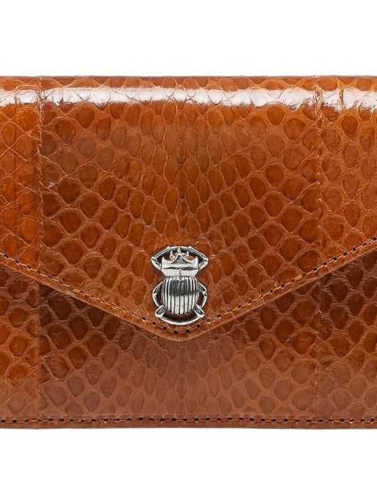 PORTEFEUILLE ALEX LONG COBRA MIEL SCARABE ARGENT 4403 CLARIS VIROT femme wallet Strasbourg luxe créateur design bagagerie