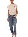 T-SHIRT BLANC GRENOUILLE PERLES MANCHES AMERICAINES JUNGALA ESSENTIEL ANTWERP Femme OW01 fashion mode boutique Strasbourg