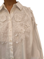 CHEMISE BLANCHE FLEURS BRODEES 3D JOELLA J2WH Essentiel Antwerp createur mode fashion strasbourg