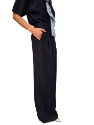 PANTALON LARGE PINCE NAVY SOUPLE JESTER CN35 Essentiel Antwerp femme createur mode fashion strasbourg