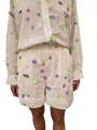 SHORT BLANC VOILE BRODE FLEURS SEQUINS LILAS VERT JELENA J10W Essentiel Antwerp femme createur mode fashion strasbourg