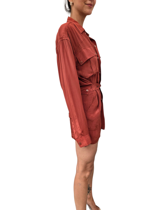 ROBE JUPE COMBISHORT TERRACOTA JEBBA VISCOSE OM24 Essentiel Antwerp femme createur mode fashion strasbourg