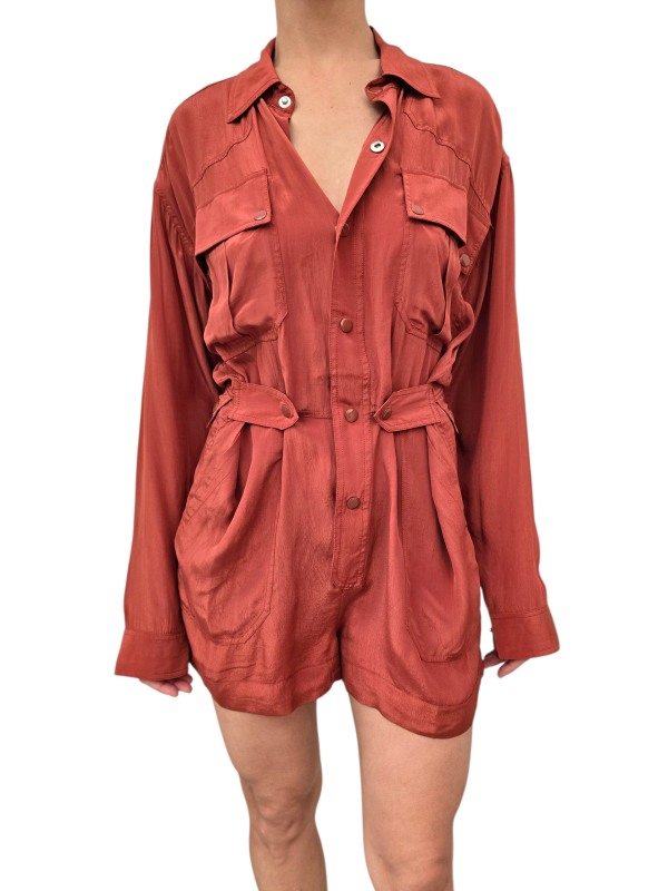 ROBE JUPE COMBISHORT TERRACOTA JEBBA VISCOSE OM24 Essentiel Antwerp femme createur mode fashion strasbourg