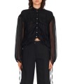 CHEMISIER NOIR GEORGETTE soie DW932S26 ISABEL BENENATO FEMME boutique Strasbourg zoom