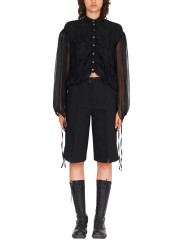 CHEMISIER NOIR GEORGETTE soie DW932S26 ISABEL BENENATO FEMME boutique Strasbourg vue