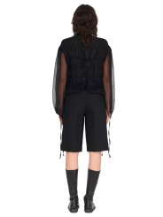 CHEMISIER NOIR GEORGETTE soie DW932S26 ISABEL BENENATO FEMME boutique Strasbourg