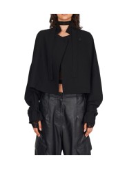 BLOUSON LAINE NOIR CROISE SANGLE DW61S26 ISABEL BENENATO FEMME vêtement ouvert