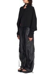 BLOUSON LAINE NOIR CROISE SANGLE DW61S26 ISABEL BENENATO FEMME vêtement vue2