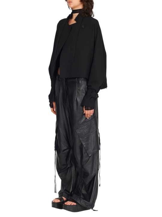 BLOUSON LAINE NOIR CROISE SANGLE DW61S26 ISABEL BENENATO FEMME vêtement vue2