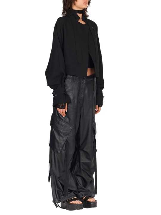 BLOUSON LAINE NOIR CROISE SANGLE DW61S26 ISABEL BENENATO FEMME vêtement vue3