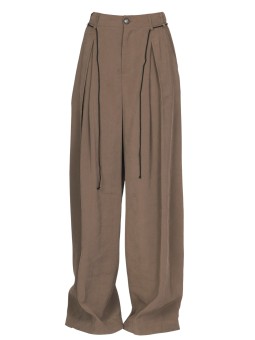PANTALON DROIT MODAL GREIGE PINCES DW43S26 ISABEL BENENATO FEMME vêtement face