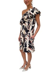 ROBE ECRUE ASYMETRIQUE ARTY CHOCO NOIR JUICER J3BU ESSENTIEL ANTWERP FEMME FASHION MODE DESIGNER CREATEUR STRASBOURG profil