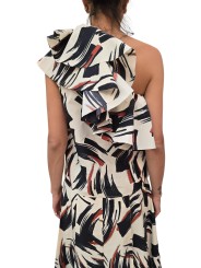 ROBE ECRUE ASYMETRIQUE ARTY CHOCO NOIR JUICER J3BU ESSENTIEL ANTWERP FEMME FASHION MODE DESIGNER CREATEUR STRASBOURG dos 2