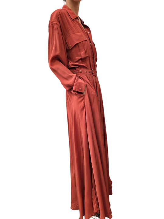 ROBE JUPE COMBISHORT TERRACOTA JEBBA VISCOSE OM24 Essentiel Antwerp femme createur mode fashion strasbourg