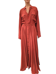 ROBE JUPE COMBISHORT TERRACOTA JEBBA VISCOSE OM24 Essentiel Antwerp femme createur mode fashion strasbourg jup