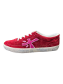 SNEAKERS CUIR SUEDE ROUGE LOGO ORANGE ROSE DAVID 8102 PREMIATA FEMME boutique Strasbourg shoes ext