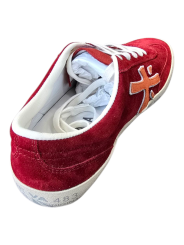 SNEAKERS CUIR SUEDE ROUGE LOGO ORANGE ROSE DAVID 8102 PREMIATA FEMME boutique Strasbourg shoes int