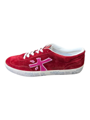SNEAKERS CUIR SUEDE ROUGE LOGO ORANGE ROSE DAVID 8102 PREMIATA FEMME boutique Strasbourg shoes dav