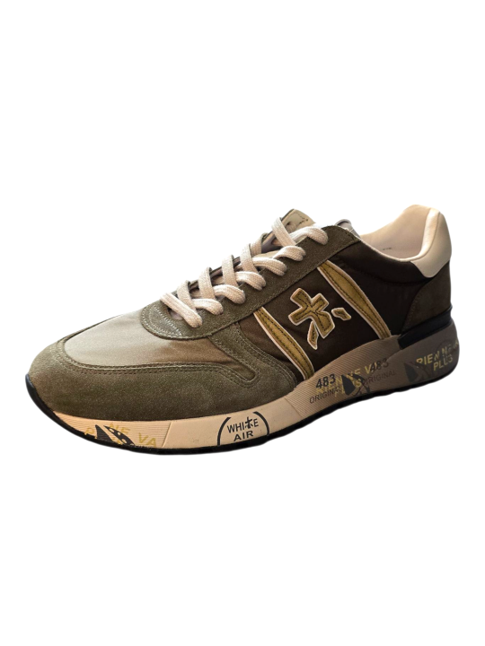 BASKETS LANDER NYLON SUEDE VERT LOGO VERT SPOILER BLANC 8009 PREMIATA HOMME Strasbourg boutique vue