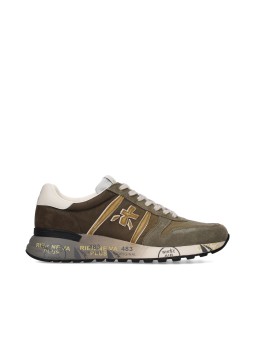 BASKETS LANDER NYLON SUEDE VERT LOGO VERT SPOILER BLANC 8009 PREMIATA HOMME Strasbourg boutique one
