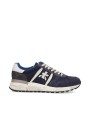 BASKETS LANDER NYLON SUEDE NAVY LOGO SPOILER CUIR BLANC 7204 PREMIATA HOMME boutique Strasbourg one
