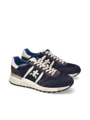 BASKETS LANDER NYLON SUEDE NAVY LOGO SPOILER CUIR BLANC 7204 PREMIATA HOMME boutique Strasbourg prof duo
