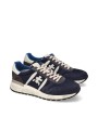 BASKETS LANDER NYLON SUEDE NAVY LOGO SPOILER CUIR BLANC 7204 PREMIATA HOMME boutique Strasbourg prof duo