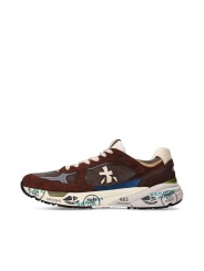 BASKETS MASE TOILE SUEDE CHOCO CUIR LAVANDE 8026 PREMIATA HOMME Strasbourg boutique côté
