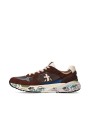 BASKETS MASE TOILE SUEDE CHOCO CUIR LAVANDE 8026 PREMIATA HOMME Strasbourg boutique côté